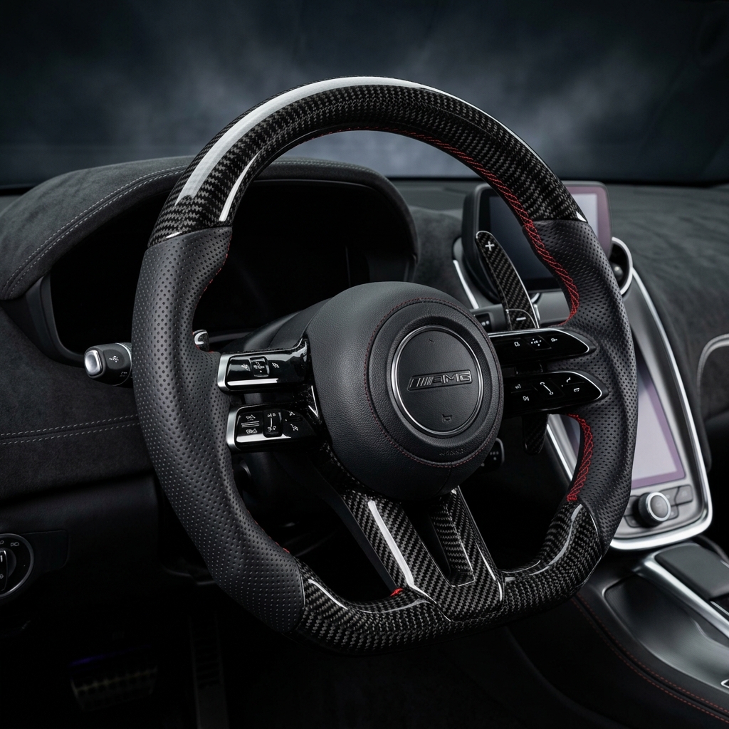 Luxury Carbon Fiber Steering Cover